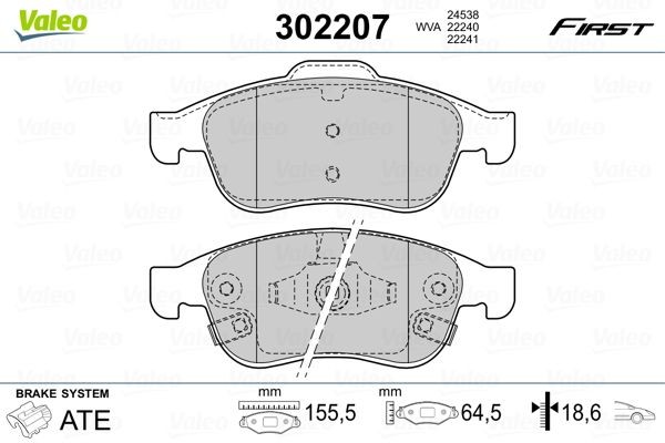 VALEO Brake pads rear and front Fiat 500X new 302207