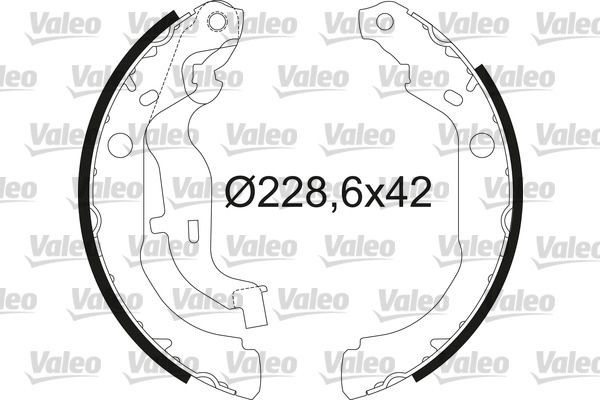VALEO 564210 Brake Shoe Set Rear Axle, 229 x 42 mm, without wheel brake cylinder