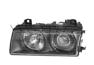 VAN WEZEL 0640963 Headlight Left, H1/H1, for right-hand traffic, without motor for headlamp levelling, P14.5s