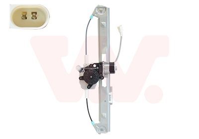 VAN WEZEL 0646264 Window regulator Right Rear, Operating Mode: Electric, with electric motor, with comfort function, without comfort function