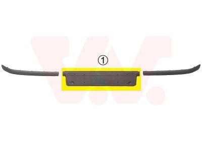 0646580 VAN WEZEL Licence plate holder / bracket MERCEDES-BENZ Front, black, frameless