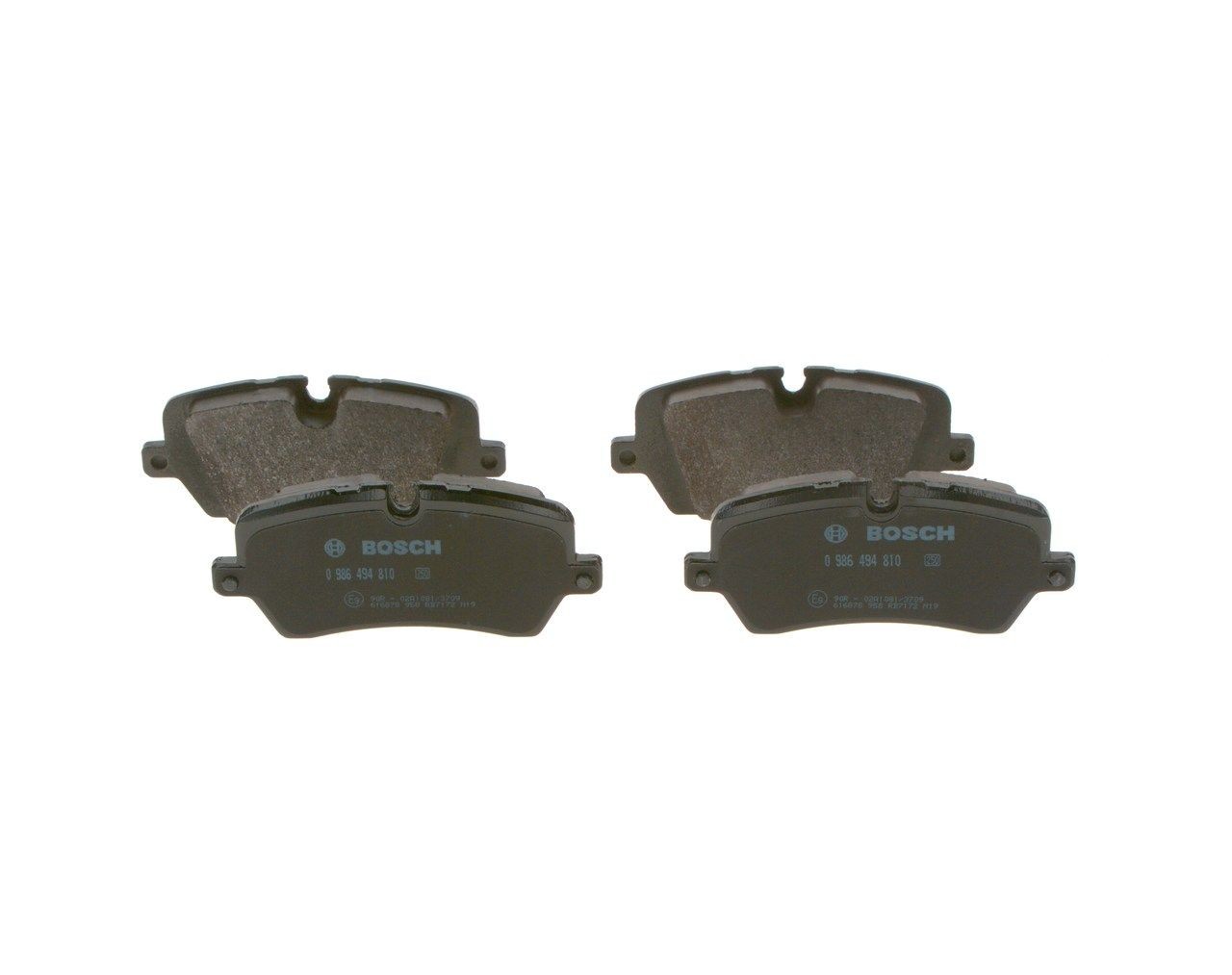 0986494810 Set of brake pads 25720 BOSCH Low-Metallic, with anti-squeak plate, with mounting manual