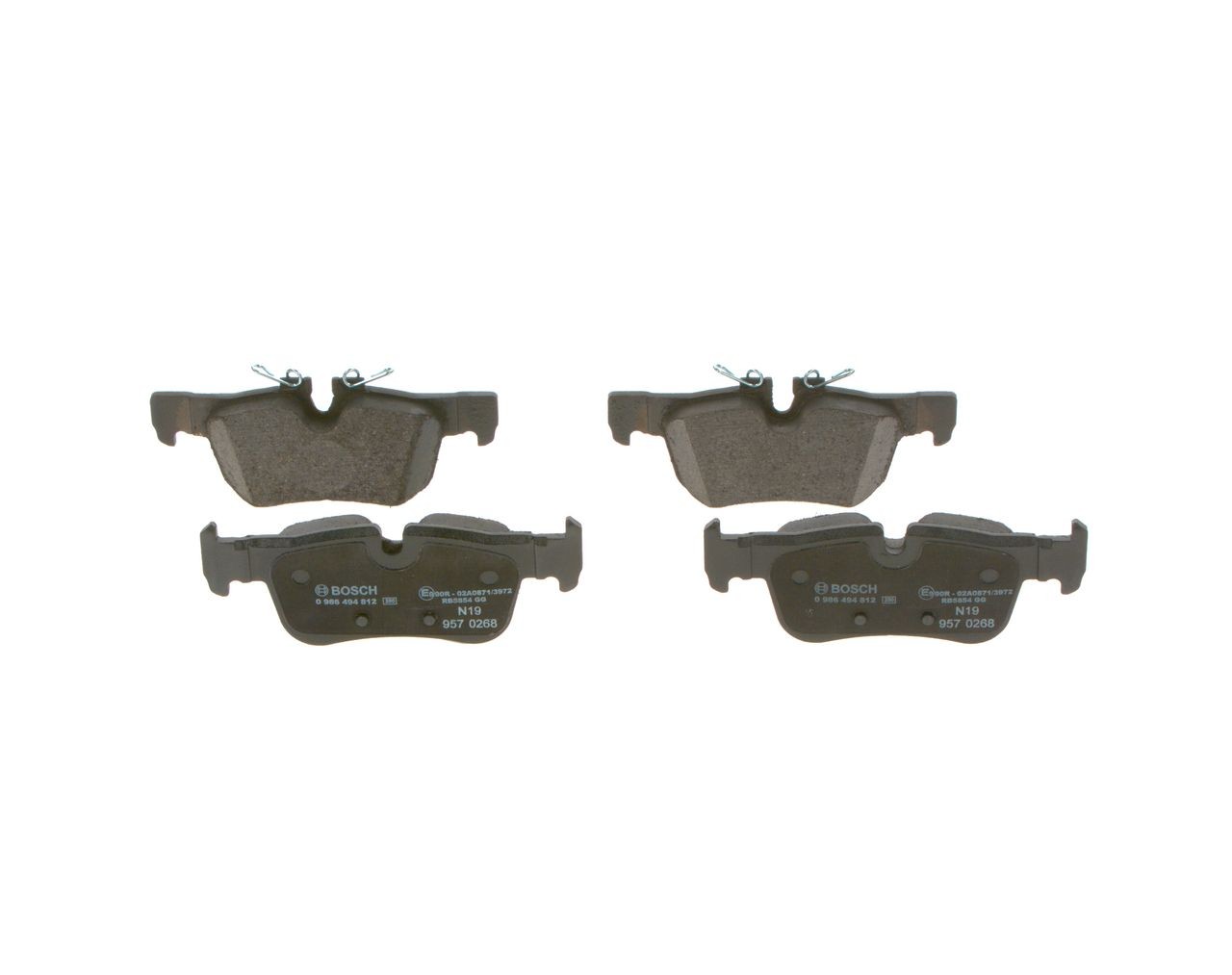 0986494812 Set of brake pads 25331 BOSCH Low-Metallic, with anti-squeak plate
