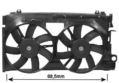VAN WEZEL 0936749 Fan, radiator D1: 320 mm, with radiator fan shroud, with electric motor
