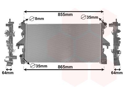 VAN WEZEL Aluminium, 780 x 400 x 26 mm, Brazed cooling fins Radiator 09012711 buy
