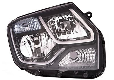 1556962 VAN WEZEL Headlight DACIA Right, H7/H1, Smoke Grey, for right-hand traffic, without motor for headlamp levelling, PX26d