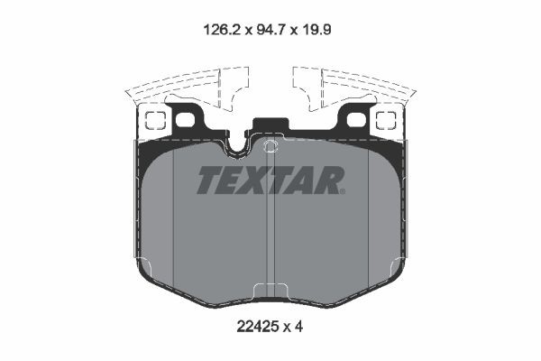 TEXTAR 2242501 Brake pad set prepared for wear indicator, with counterweights
