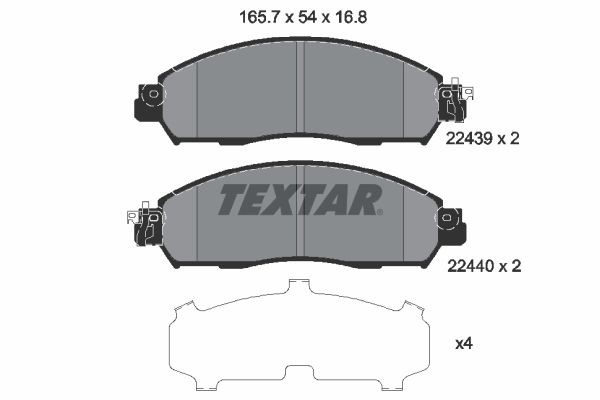 TEXTAR 2243901 Brake pads RENAULT ALASKAN price