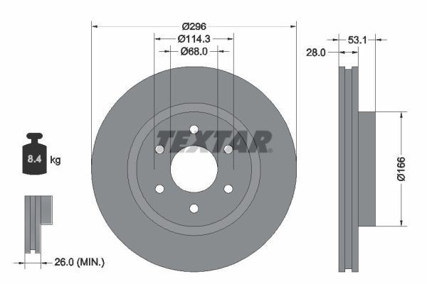 TEXTAR 92285803 Brake discs RENAULT ALASKAN in original quality