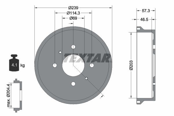 94044200 TEXTAR Drum brake kit BMW without wheel hub, without wheel bearing, without wheel studs, 239mm
