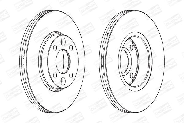 Renault CLIO Brake discs and rotors 12804529 CHAMPION 562268CH online buy