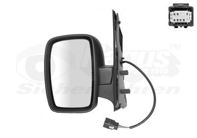 VAN WEZEL Left, primed, Complete Mirror, Convex, for electric mirror adjustment, Electronically foldable, Heatable Side mirror 1612827 buy