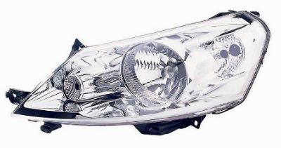 VAN WEZEL 1612961 Headlight Left, H4, Crystal clear, yellow, for right-hand traffic, with motor for headlamp levelling, P43t