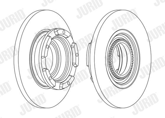 JURID Disc brakes rear and front FORD Transit V363 Platform / Chassis (FED, FFD) new 563126J
