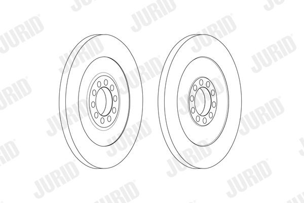 JURID 374x22mm, 10, 10, solid, Oiled Ø: 374mm, Num. of holes: 10, Brake Disc Thickness: 22mm Brake rotor 569248J buy