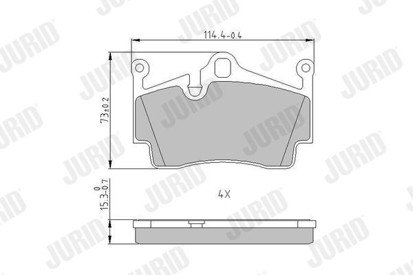 JURID 573769J Brake pad set prepared for wear indicator, without accessories
