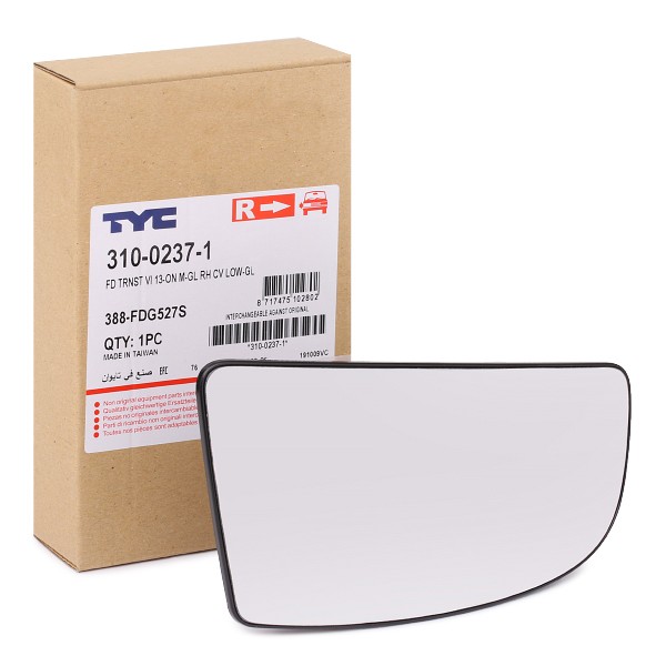 TYC Miroir De Rétroviseur FORD 310-0237-1 1823997,BK3117C700AA Glace Retroviseur,Verre De Rétroviseur,Verre de rétroviseur, rétroviseur extérieur