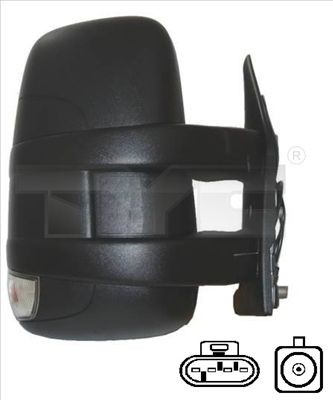 TYC Right, for manual mirror adjustment, Convex, Short mirror arm, with aerial Side mirror 315-0013 buy