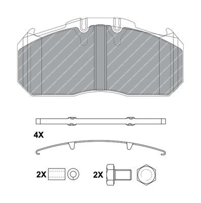 29131 FERODO prepared for wear indicator, with accessories Height 1: 118mm, Width: 250mm, Thickness: 30mm Brake pads FCV1656B buy