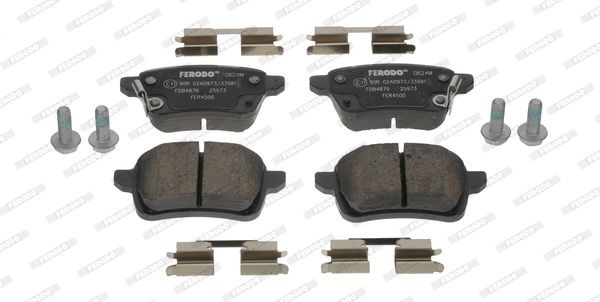 25973 FERODO PREMIER ECO FRICTION with acoustic wear warning, with accessories Height: 48,1mm, Width: 95,9mm, Thickness: 17mm Brake pads FDB4879 buy