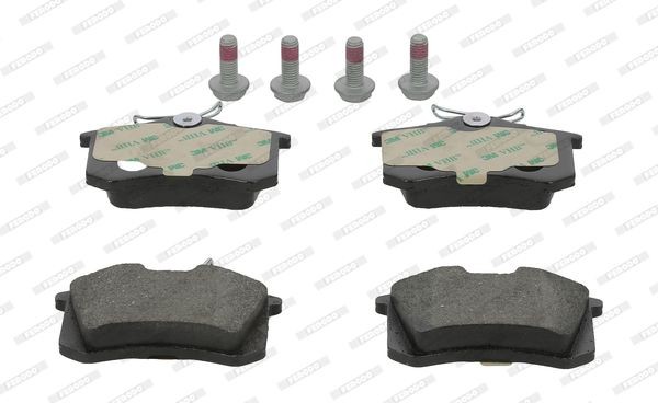 FDB5026 Set of brake pads 20961 FERODO not prepared for wear indicator, with brake caliper screws, with accessories
