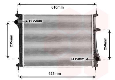 VAN WEZEL Aluminium, 530 x 421 x 28 mm, Brazed cooling fins Radiator 17002329 buy