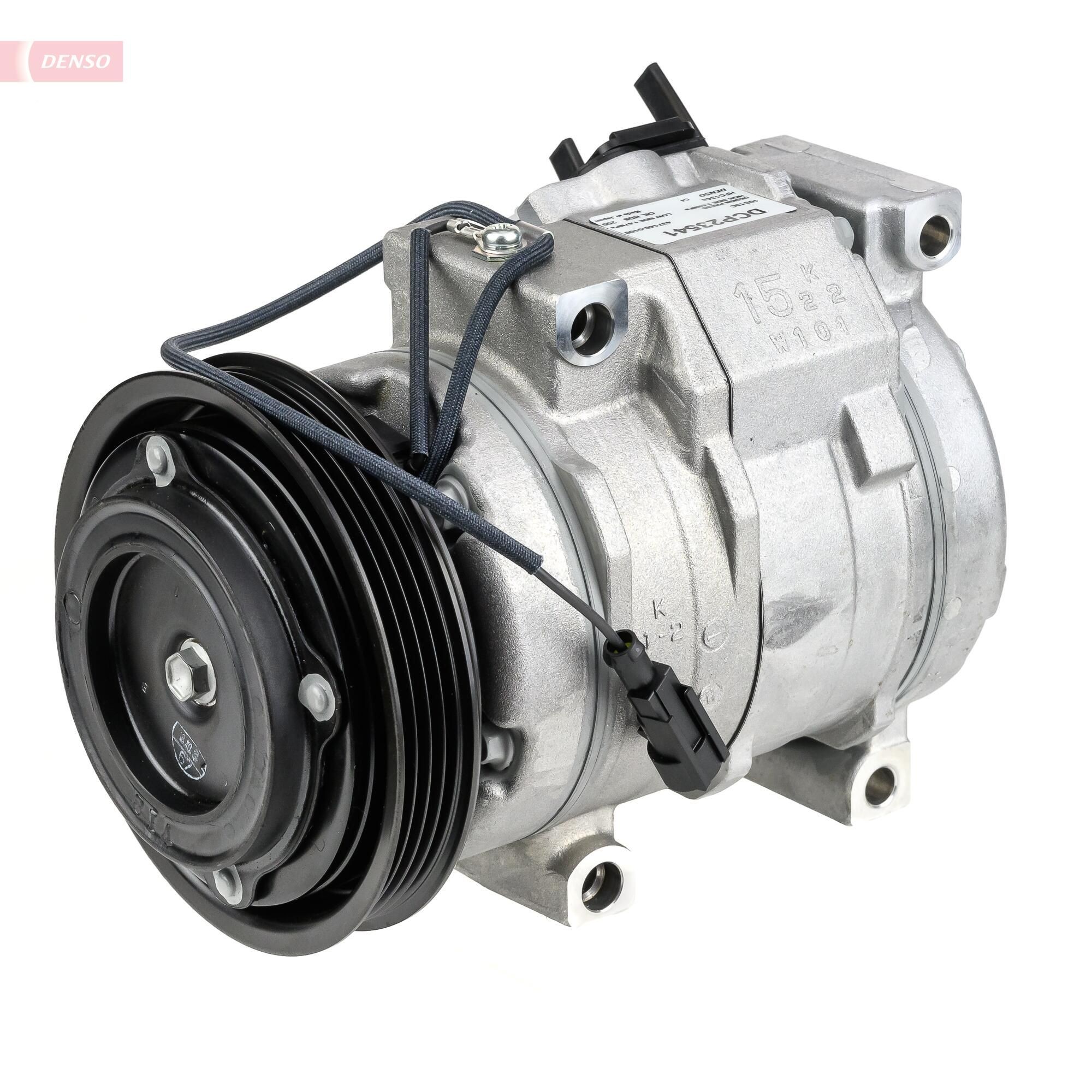 DENSO 10S15C, 12V, PAG 46, R 134a, with magnetic clutch Belt Pulley Ø: 120mm, Number of grooves: 4 AC compressor DCP23541 buy