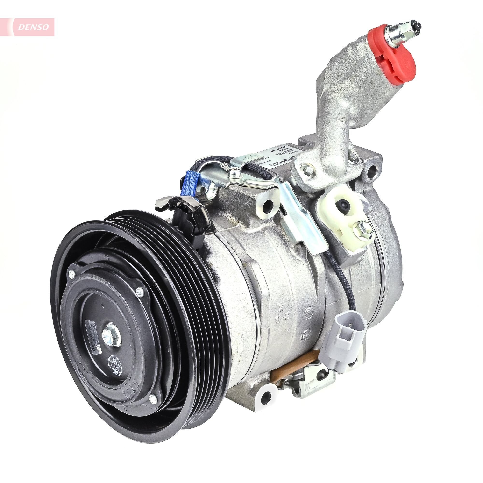 DENSO 10S17C, 12V, PAG 46, R 134a, with magnetic clutch Belt Pulley Ø: 130mm, Number of grooves: 6 AC compressor DCP51015 buy