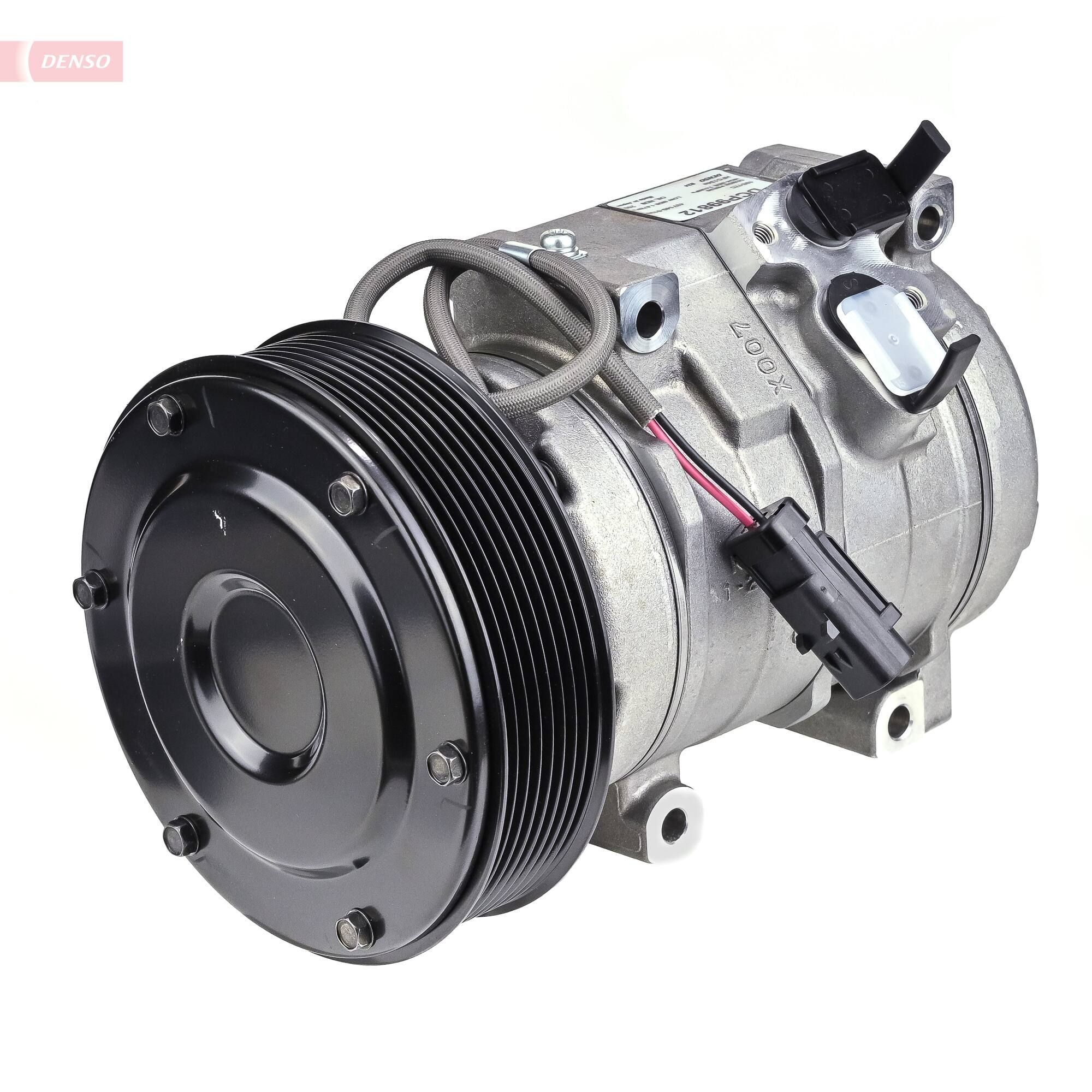 DENSO 10S17C, 24V, PAG 46, R 134a, with magnetic clutch Belt Pulley Ø: 140mm, Number of grooves: 8 AC compressor DCP99812 buy