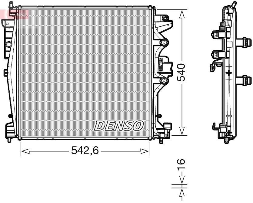 DRM01004 DENSO Radiators ALFA ROMEO 542 x 540 x 16 mm