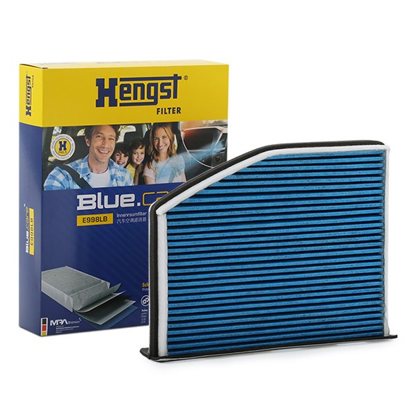 12076310000 HENGST FILTER with antibacterial action, 288 mm x 213 mm x 58 mm Width: 213mm, Height: 58mm, Length: 288mm Cabin filter E998LB buy