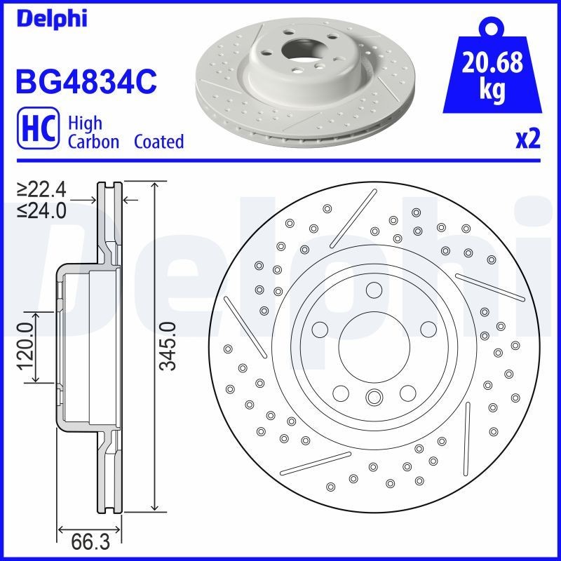 DELPHI BG4834C Brake disc 34 20 6 797 598