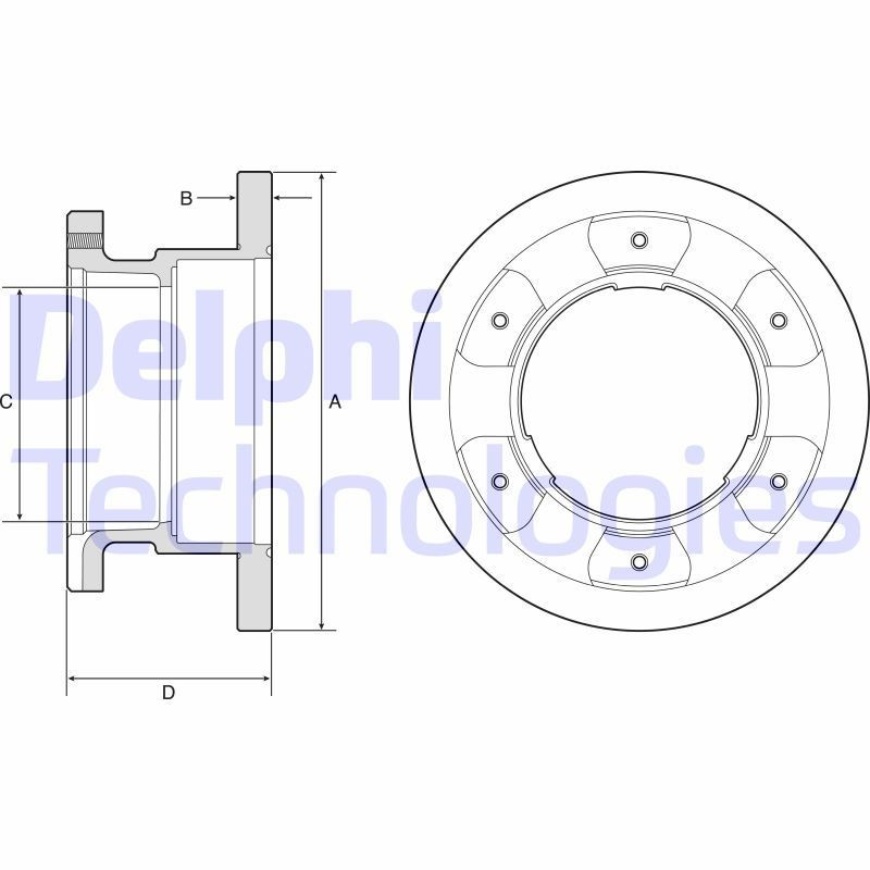 DELPHI 306x22mm, 6, solid, Oiled, Untreated Ø: 306mm, Num. of holes: 6, Brake Disc Thickness: 22mm Brake rotor BG9201 buy