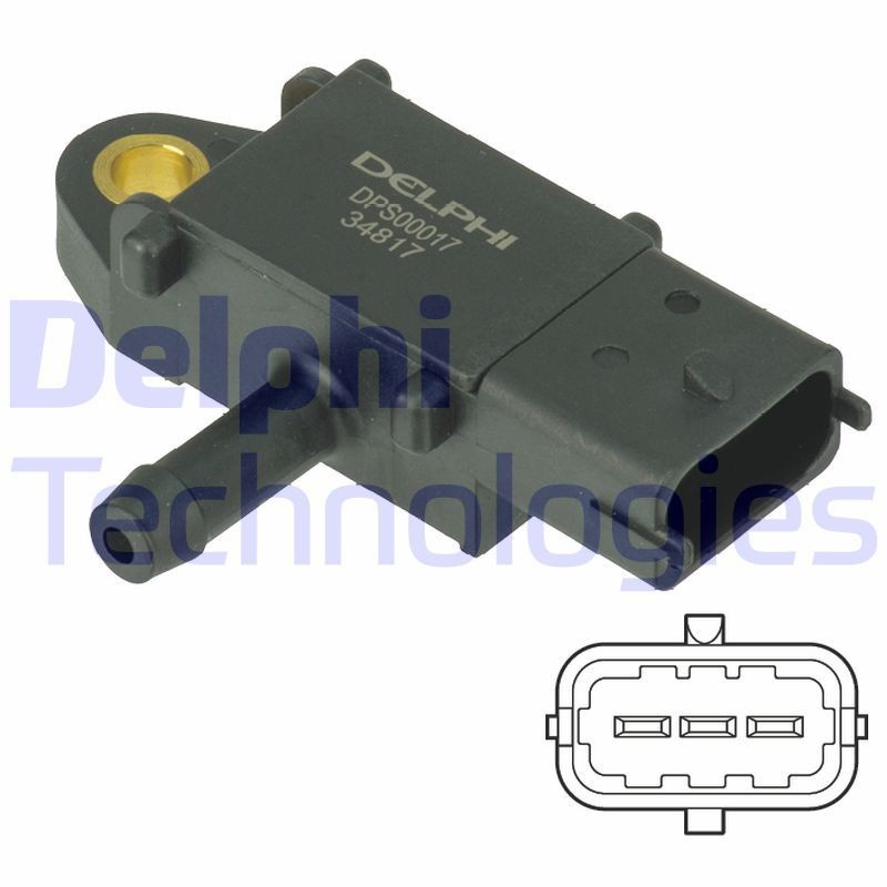 DELPHI Number of pins: 3-pin connector Sensor, exhaust pressure DPS00017 buy