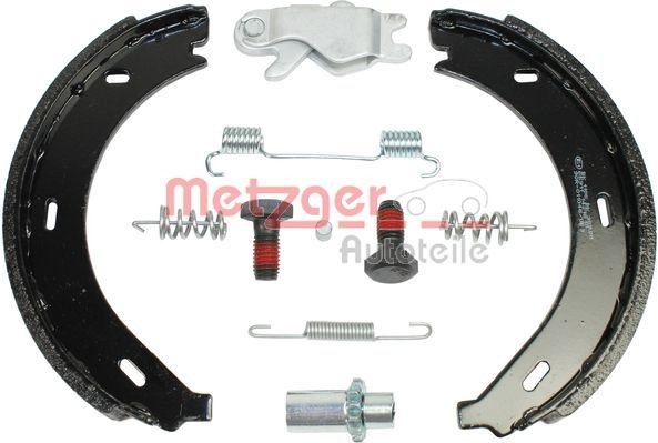 METZGER Rear Axle Left, Rear Axle Right, with accessories, with expander kit and adjusters Width: 20mm Brake shoe set, parking brake 0152017 buy