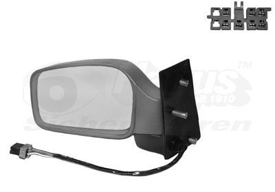 VAN WEZEL 1759807 Wing mirror Left, primed, Complete Mirror, Plan, for electric mirror adjustment, Electronically foldable, Heatable
