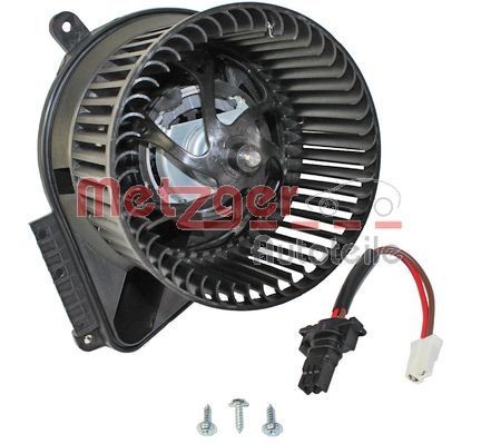Heater motor METZGER for vehicles with air conditioning (manually controlled), for left-hand drive vehicles, with cable set - 0917293