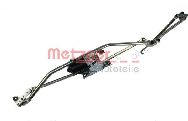 2190046 METZGER for left-hand drive vehicles, Front, with electric motor Windscreen wiper linkage 2190395 buy