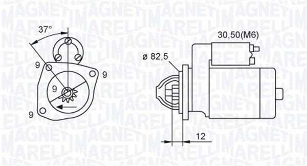 Original MAGNETI MARELLI MQS1264 Starter motors 063721264010 for ALFA ROMEO 166