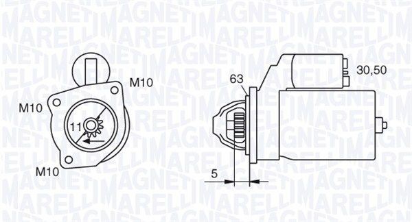 Ford MONDEO Engine starter motor 12823625 MAGNETI MARELLI 063721377010 online buy