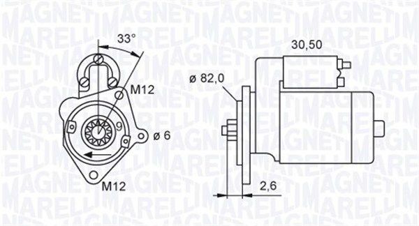 Audi A4 Starter motors 12823627 MAGNETI MARELLI 063721392010 online buy