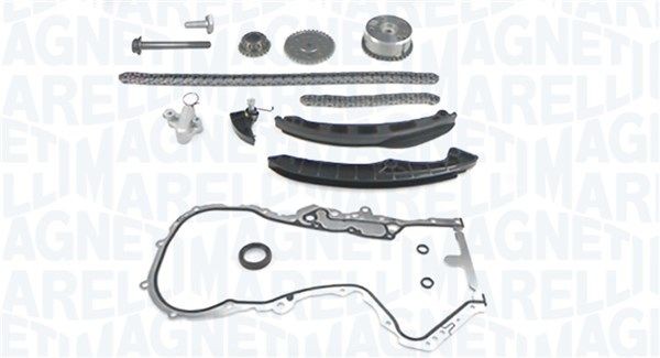 MAGNETI MARELLI 341500000900 Timing chain kit with oil pump chain, with screw set, Closed chain, Low-noise chain