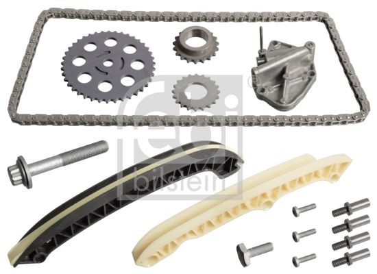 FEBI BILSTEIN with chain tensioner, with slide rails, Simplex, Closed chain Timing Chain Size: G53HC, G53HR Timing chain set 102038 buy