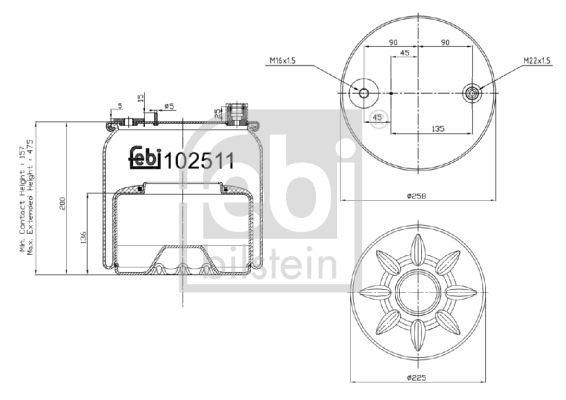FEBI BILSTEIN 102511 Federbalg, Luftfederung für MERCEDES-BENZ ECONIC 2 LKW in Original Qualität