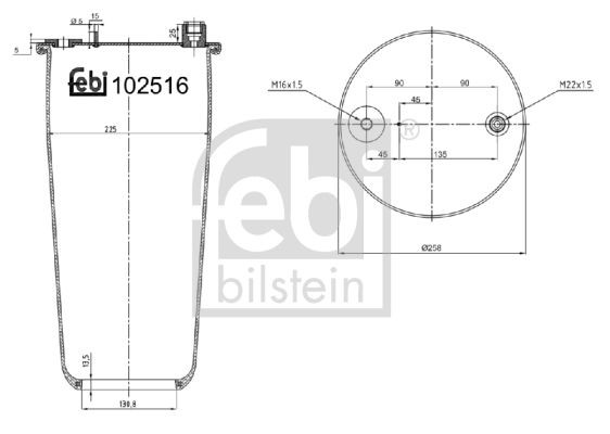 FEBI BILSTEIN 102516 Boot, air suspension A9603200157