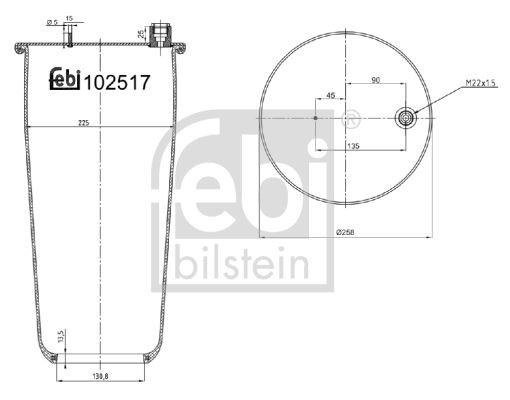FEBI BILSTEIN 102517 Federbalg, Luftfederung für MERCEDES-BENZ ANTOS LKW in Original Qualität
