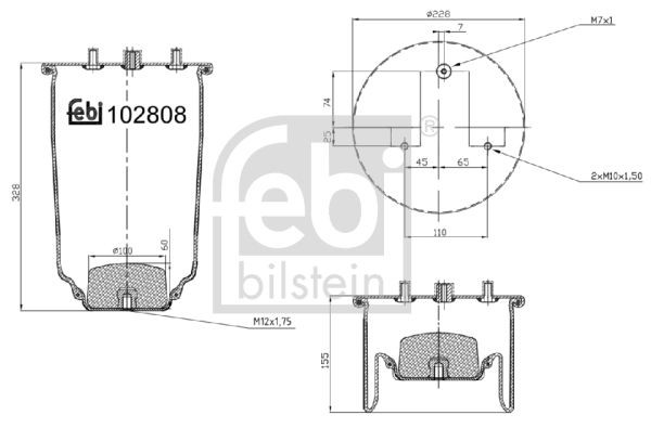 Original FEBI BILSTEIN Air bag suspension 102808 for IVECO Daily