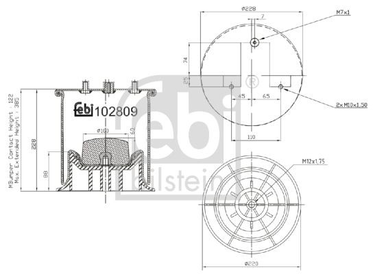 FEBI BILSTEIN 102809 IVECO Boot, air suspension in original quality