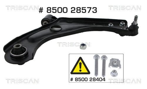 TRISCAN 8500 28573 Suspension arm with ball joint, with rubber mount, Control Arm, Sheet Steel, Cone Size: 16,6, 21,3 mm