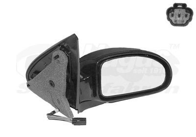 VAN WEZEL 1858808 Wing mirror Right, black, Complete Mirror, Convex, for electric mirror adjustment, Heatable